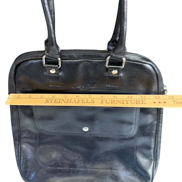 Cleo & Patek Leather Shoulder Bag Women's Black Modern Everyday Chic - Picture 5 of 9